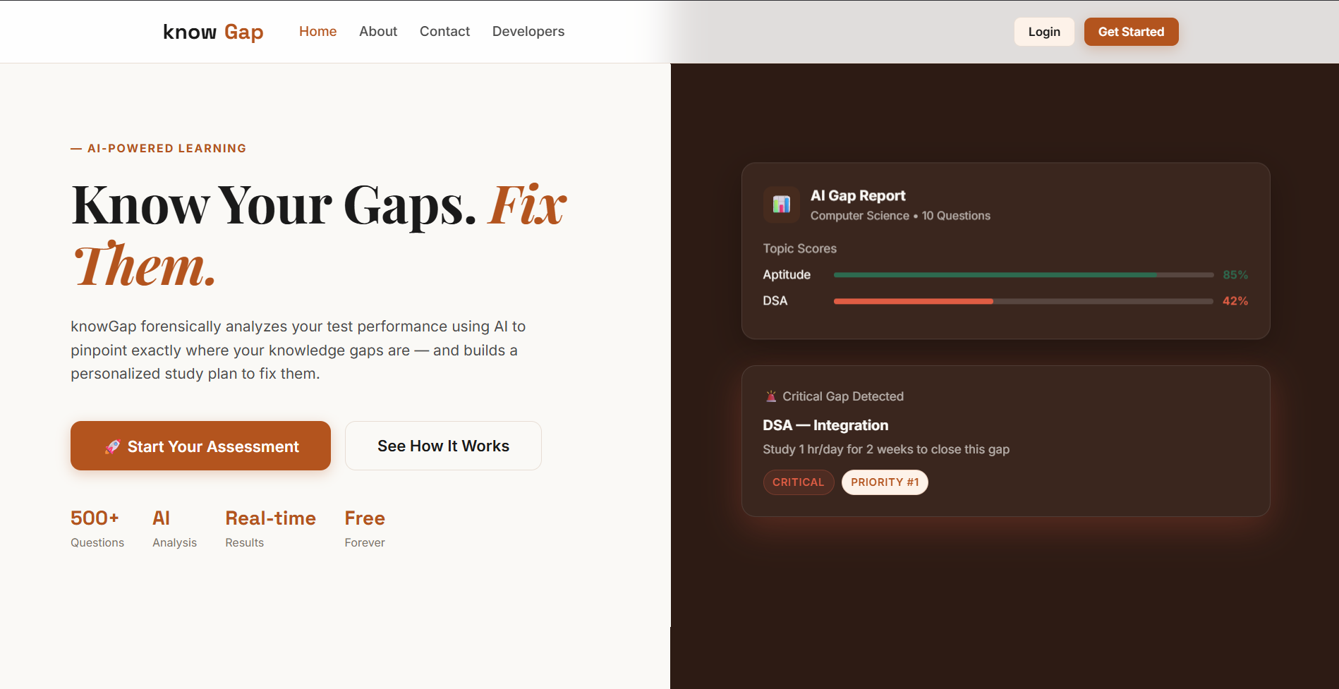 KnowGap learning gap detection